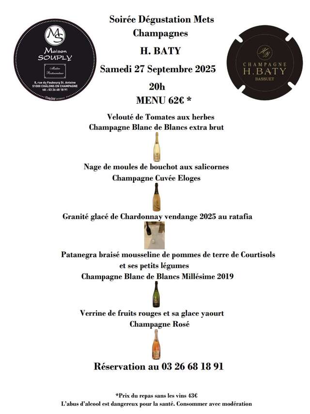 Soirée Accords Mets et Champagnes