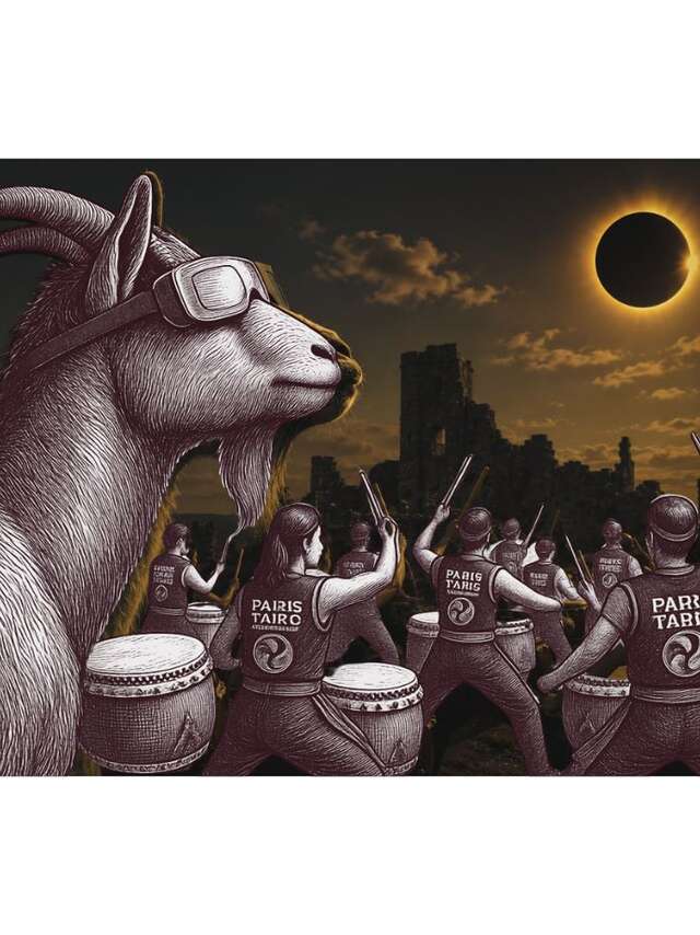 Eclipse et taïkos à la forteresse de Crozant