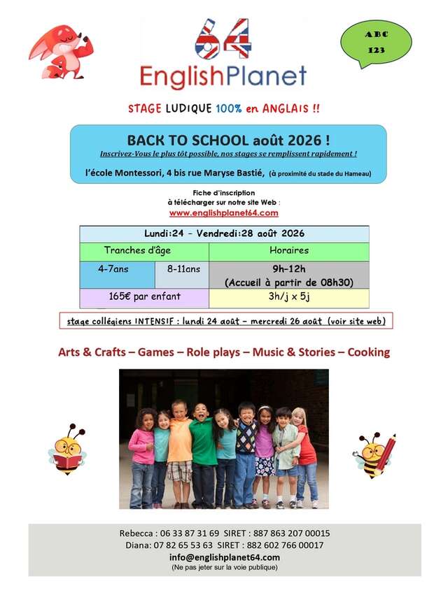 English Planet - Stage anglais "Back to school"