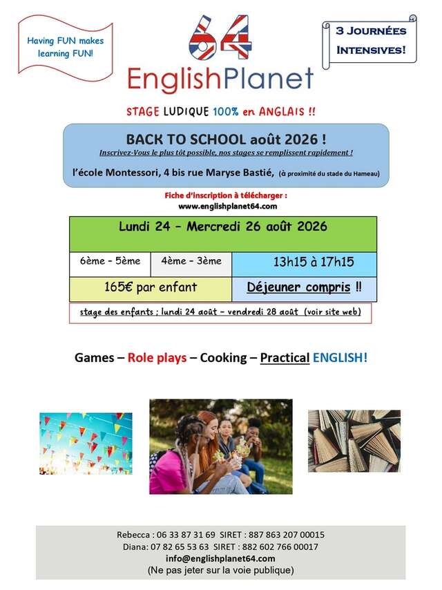 English Planet - Stage anglais "Back to school"