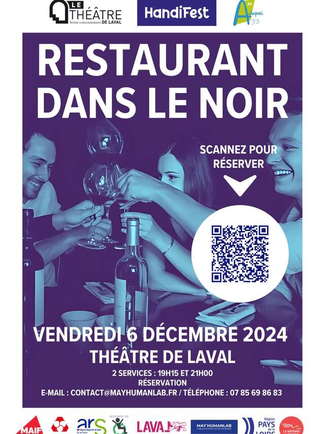 Restaurant dans le noir au Théâtre de Laval