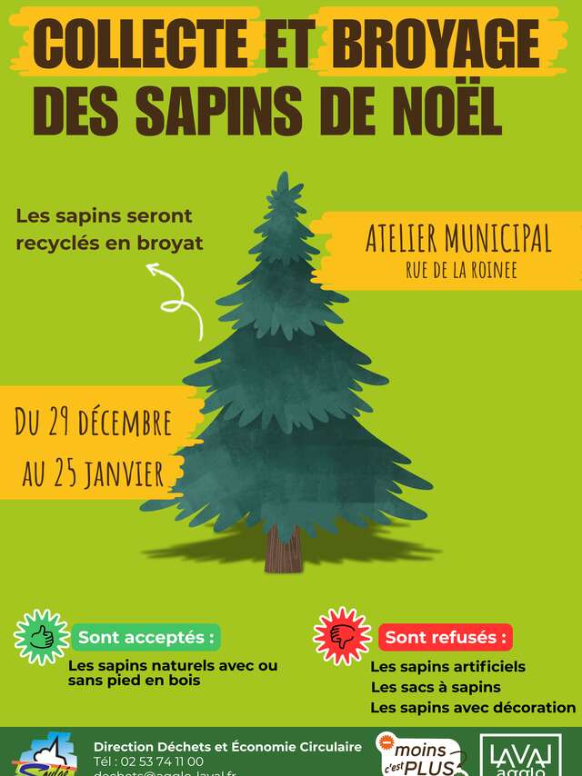 Collecte et broyage sapins de Noël