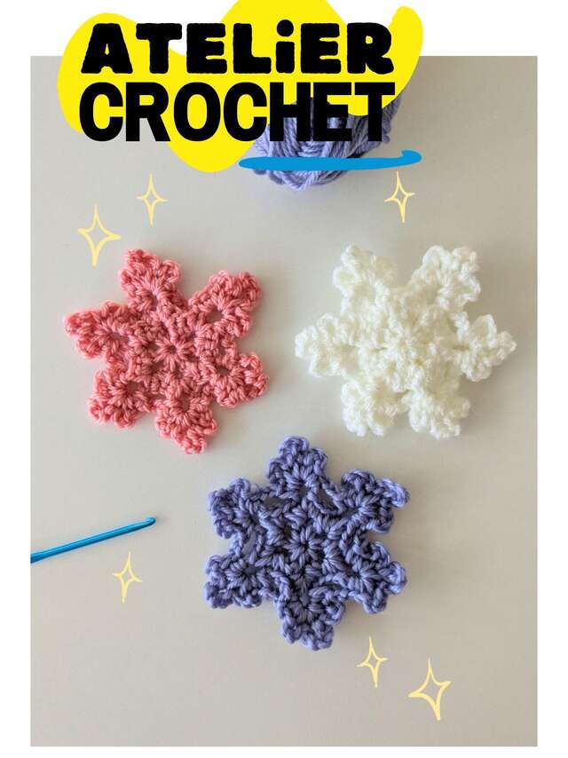 Atelier crochet : flocon de neige