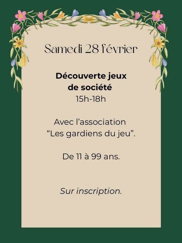 Découverte jeux de société