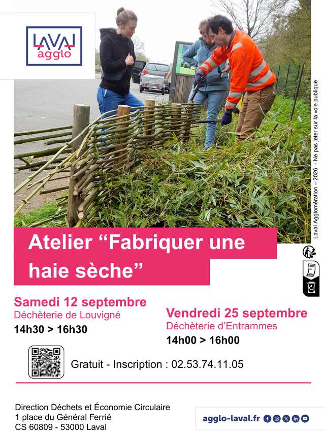Atelier "fabriquer une haie-sèche"