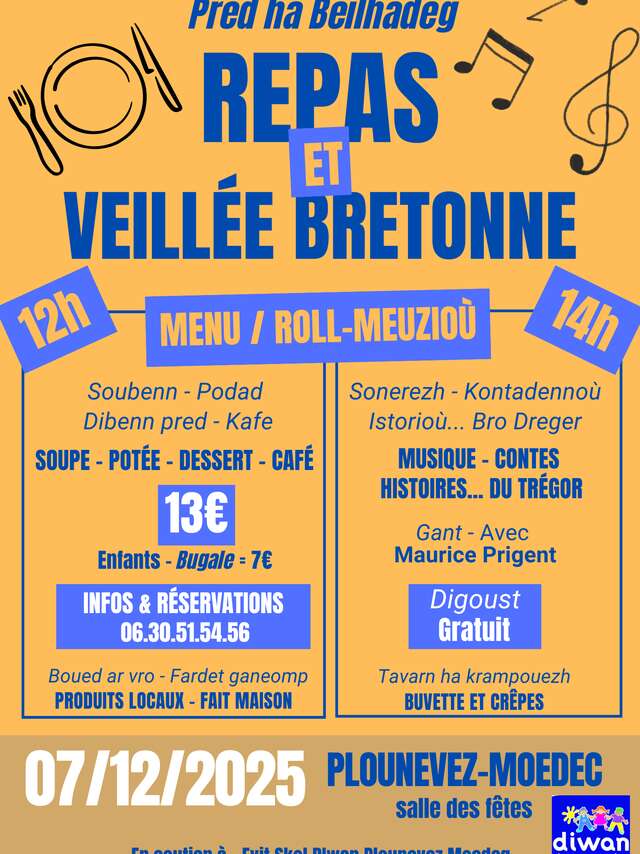 Repas et veillée bretonne