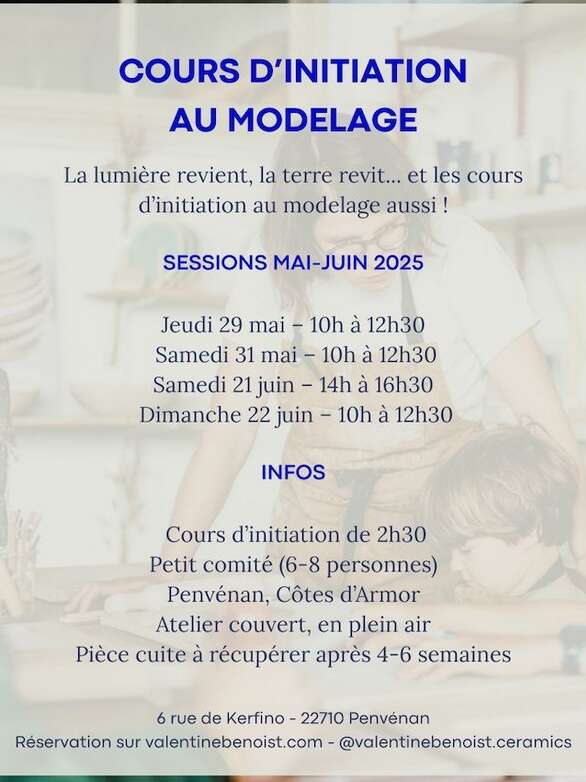 Cours de modelage - Initiation