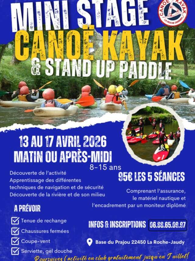 Canoë-kayak et stand up paddle - mini stage