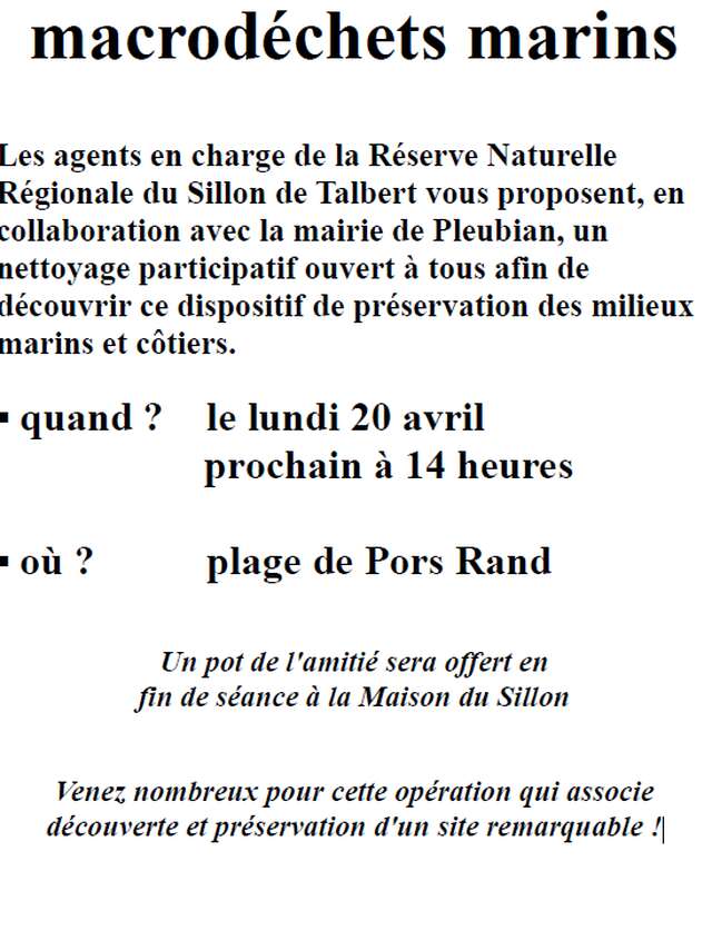 Ramassage citoyen des macrodéchets marins