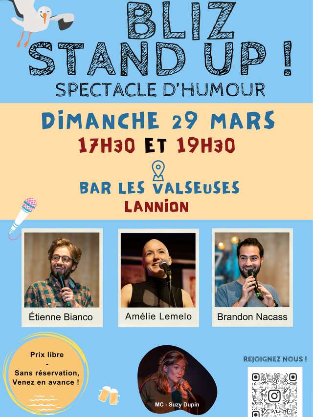 Spectacle d'humour - Bliz Stand Up aux Valseuses