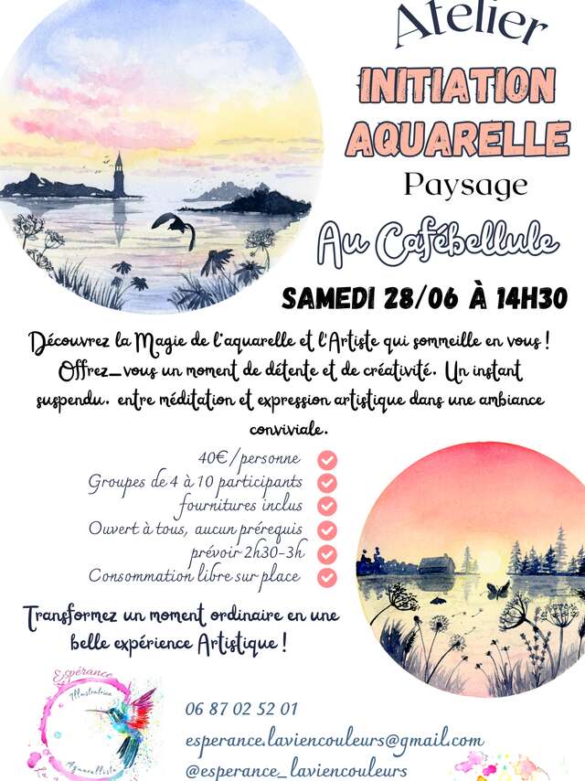Atelier initiation à l'aquarelle paysage