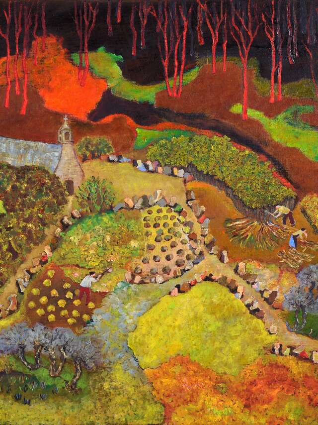 Mémoires des landes de Lucien Pouëdras - Peinture - Léguer en fête