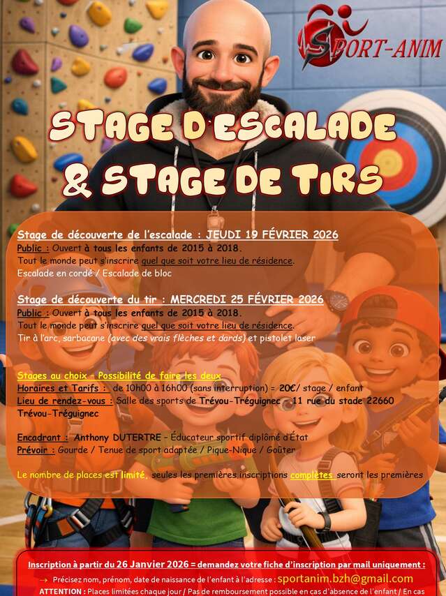 Stage escalade et découverte du tir