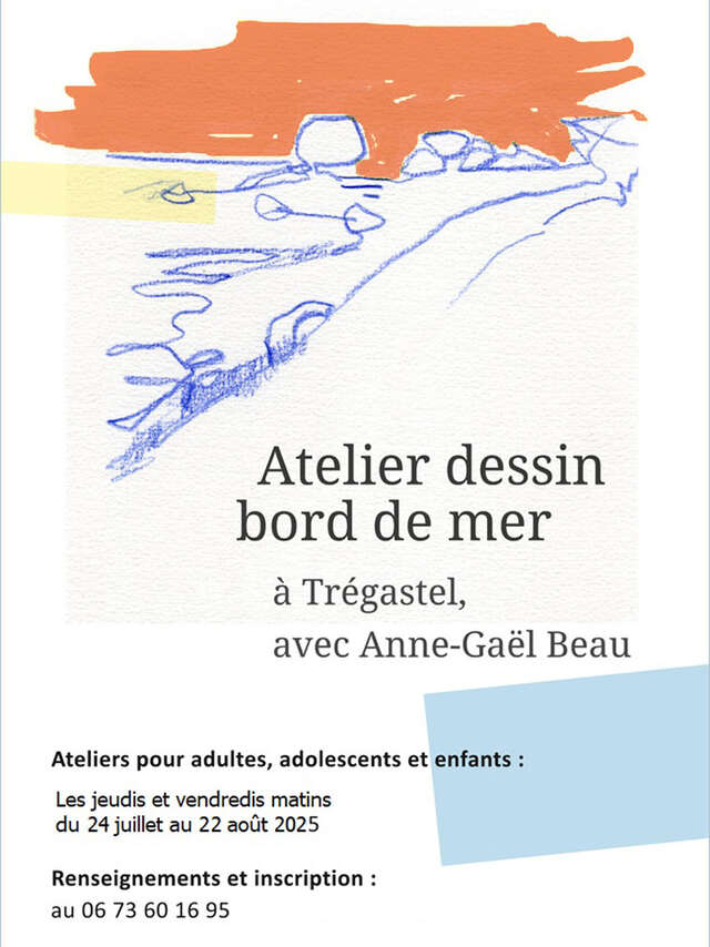 atelier dessiné en bord de mer à trégastel