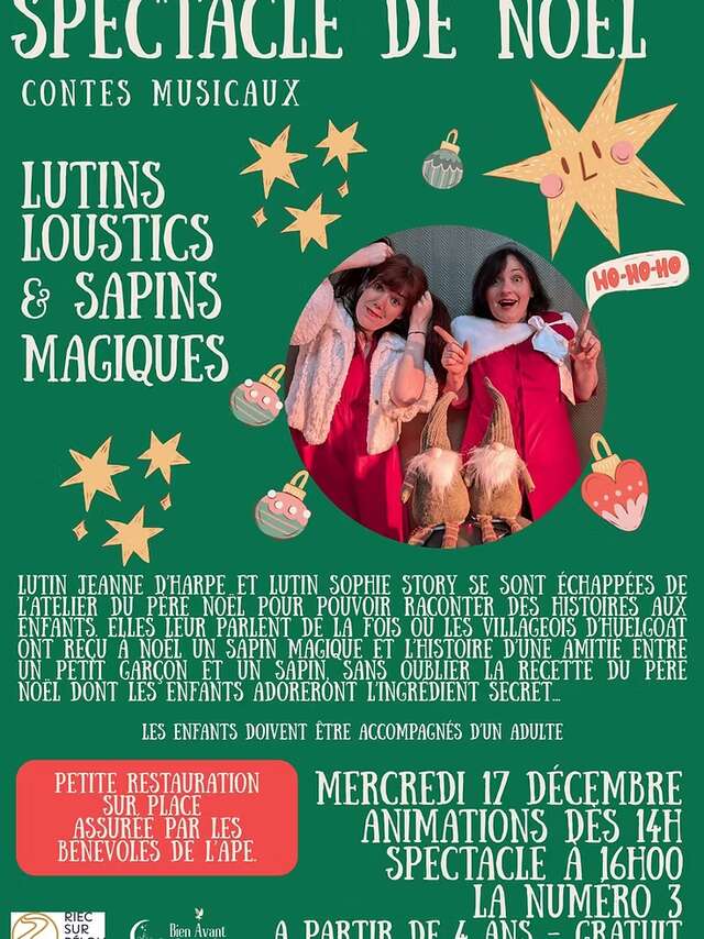 Spectacle de noël "Lutins loustics et sapins magiques"
