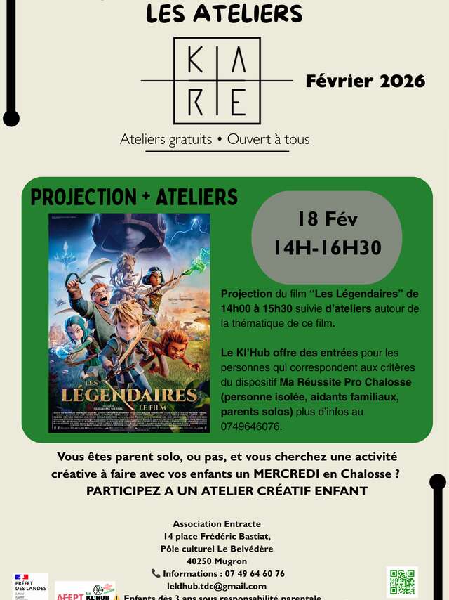 Les ateliers du Kare - Projection du film "Les Légendaires" et ateliers
