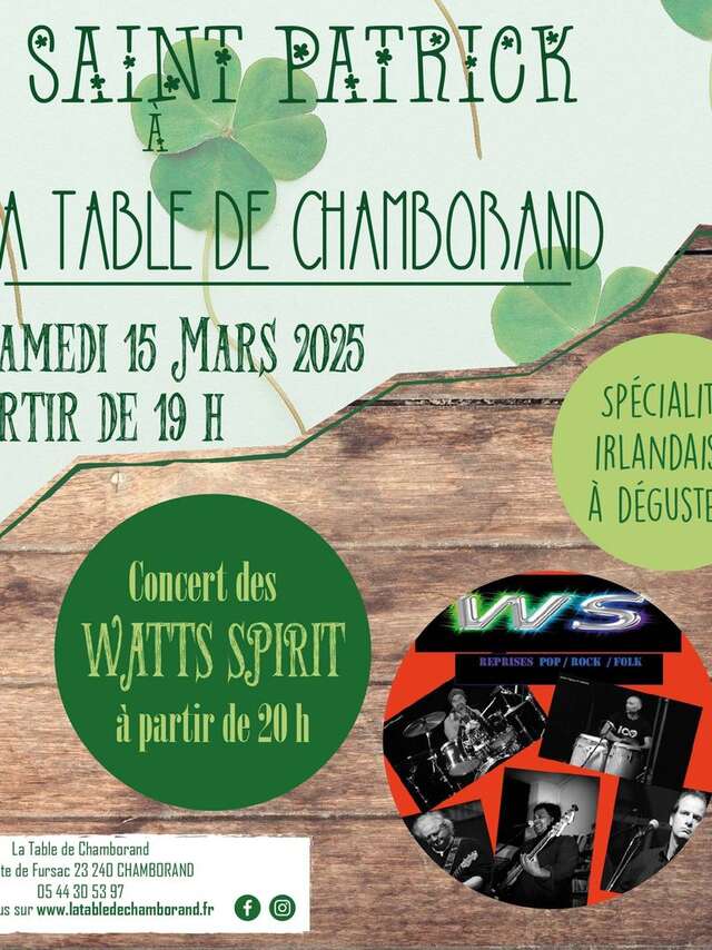 La Table de Chamborand fête la Saint Patrick !