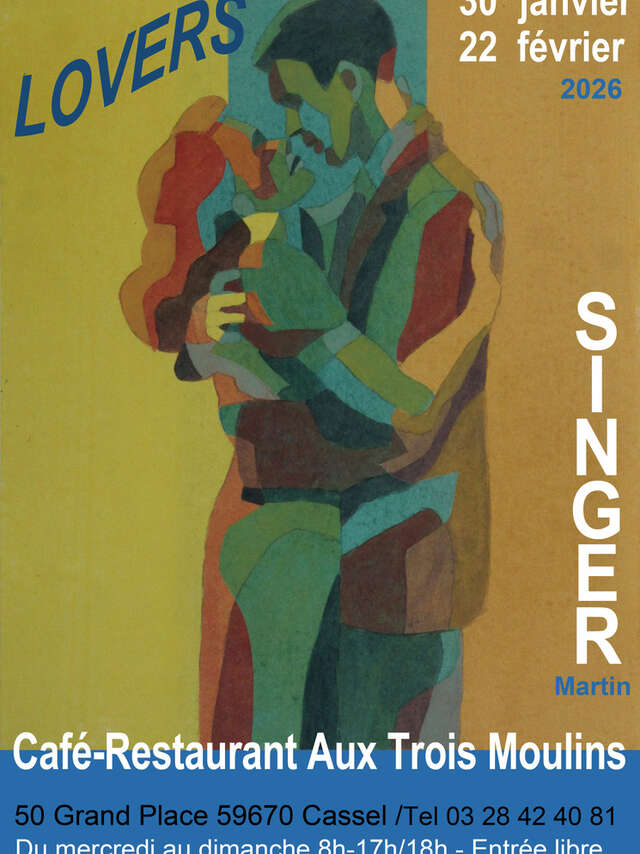 Exposition "Lovers" au café-restaurant Les Trois Moulins à Cassel
