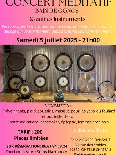 Concert méditatif : Bain de gongs & autres instruments