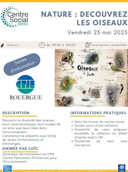 Soirée d'information nature sur les oiseaux