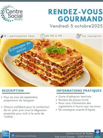 Rendez-vous gourmand avec le Centre Social de Rodez