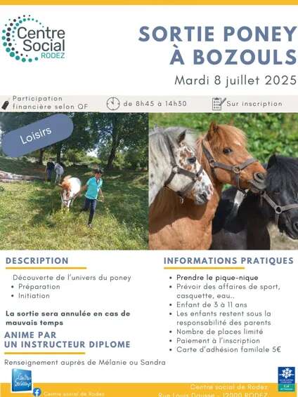 Sortie poney à Bozouls avec le Centre social de Rodez