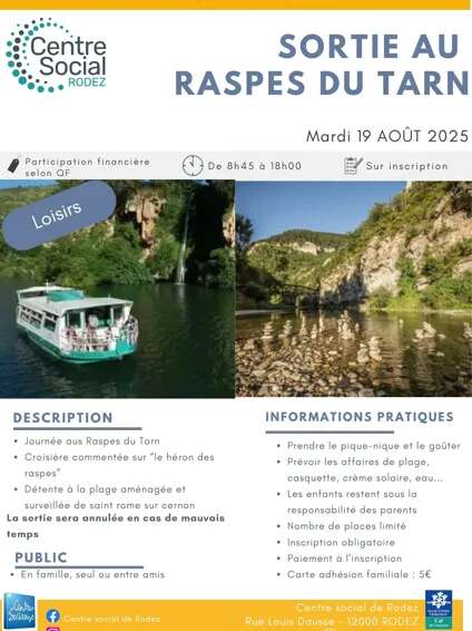 Sortie aux Raspes du Tarn avec le Centre social de Rodez