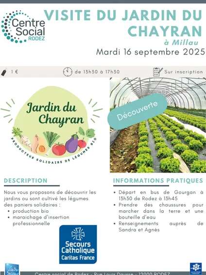 Visite du jardin de "Chayran" de Millau avec le centre social de Rodez