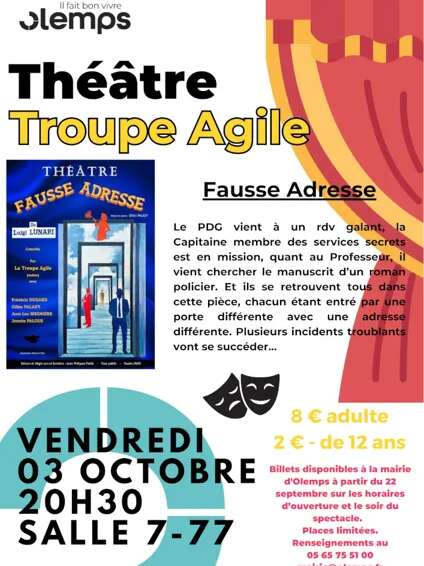 Théâtre, Troupe Agile : Fausse Adresse
