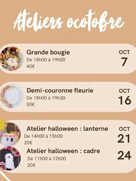 Atelier Enfant Art Floral : Citrouille fleurie Halloween
