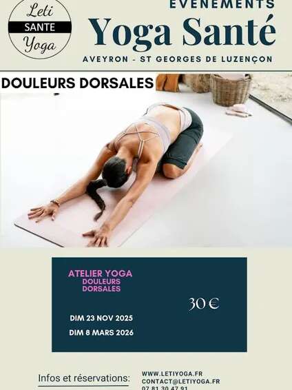 Ateliers Yoga douleurs dorsales - Leti Yoga