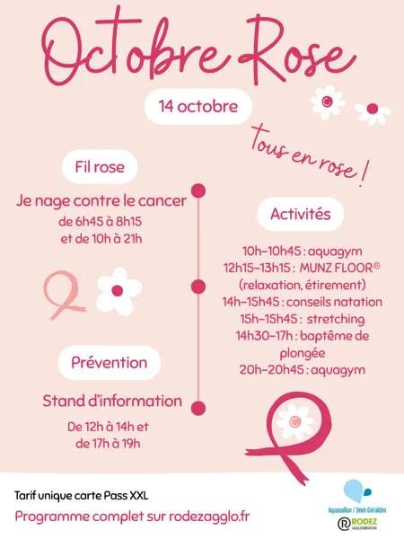Tous en rose le 14 octobre à Aquavallon !