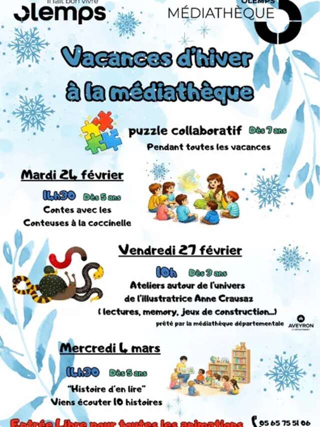 Vacances d'hiver à la médiathèque