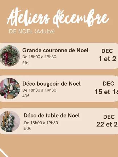 Atelier Art Floral : Déco table de Noël