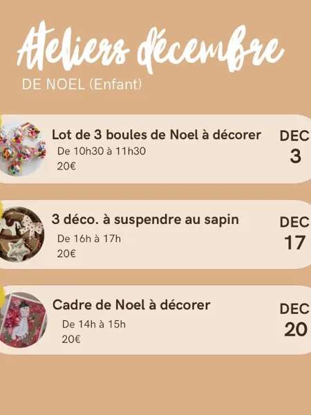 Atelier Enfant Art Floral : 3 déco à suspendre au sapin