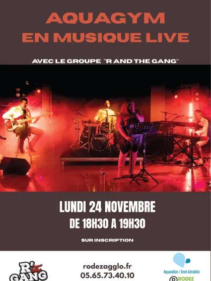Aquagym en musique live avec "R and the gang"