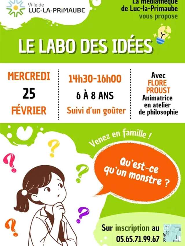 Le labo des idées - Atelier 6/8 ans