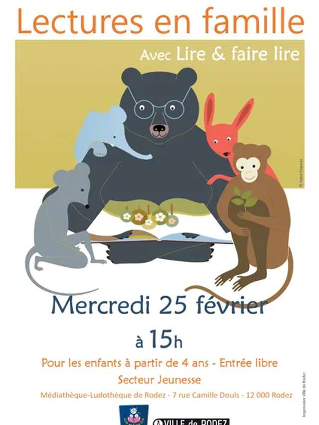 Lectures en famille à la Médiathèque de Rodez avec lire et faire lire