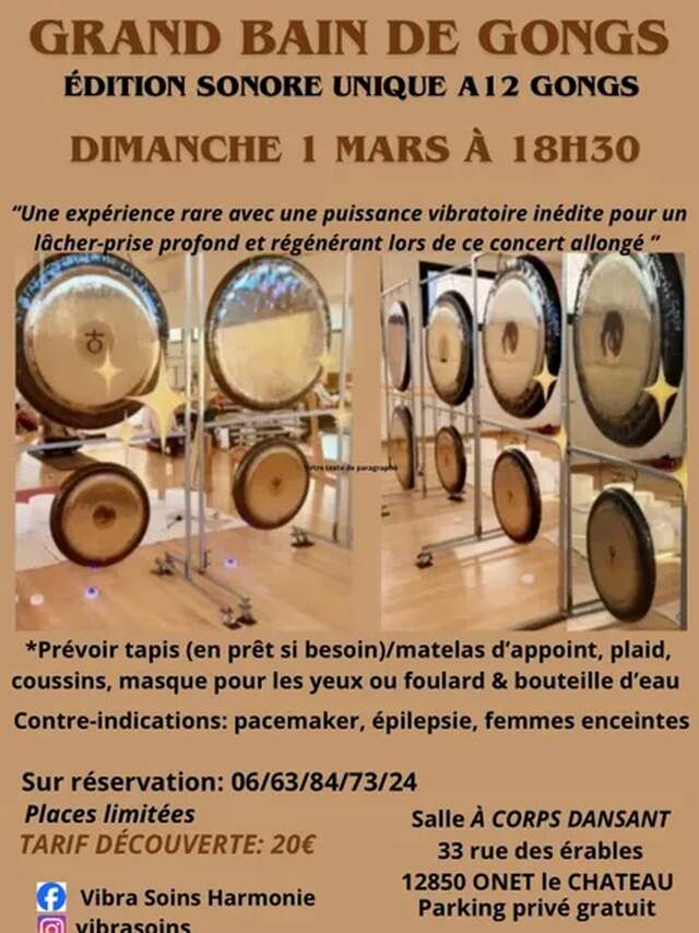 Atelier bien-être "Grand bain de gongs"