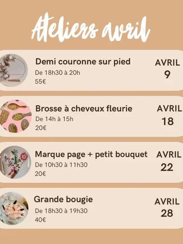 Atelier Art Floral : Marque-page et petit bouquet