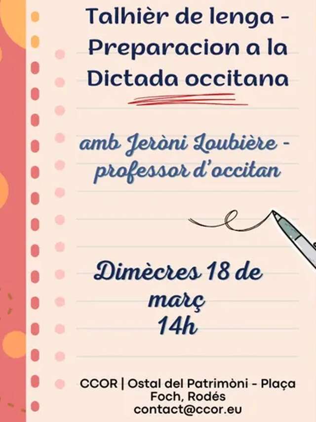 Atelier de langue occitane - préparation à la dictée