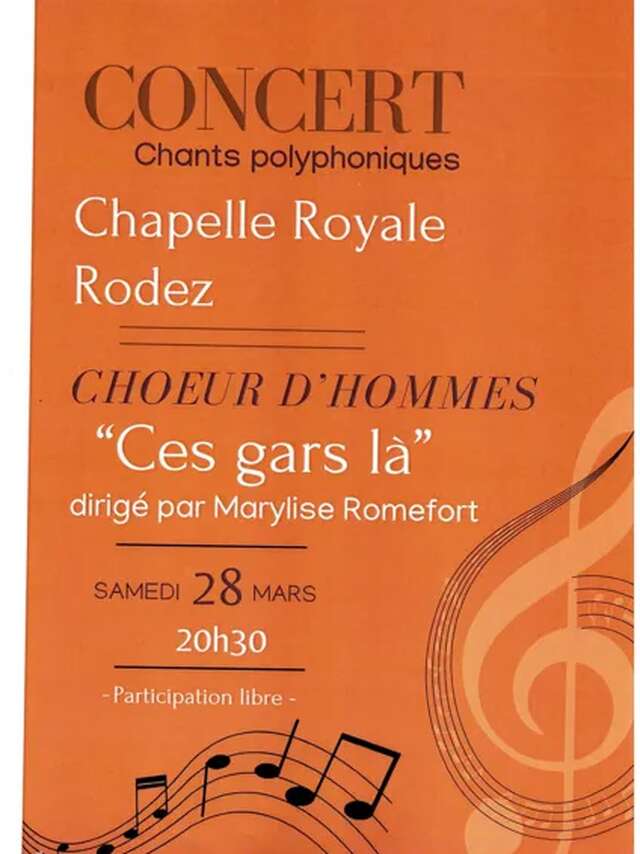 Concert Chants Polyphoniques Choeur d'Hommes