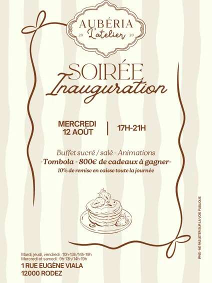 Soirée Inauguration : Aubéria L'atelier