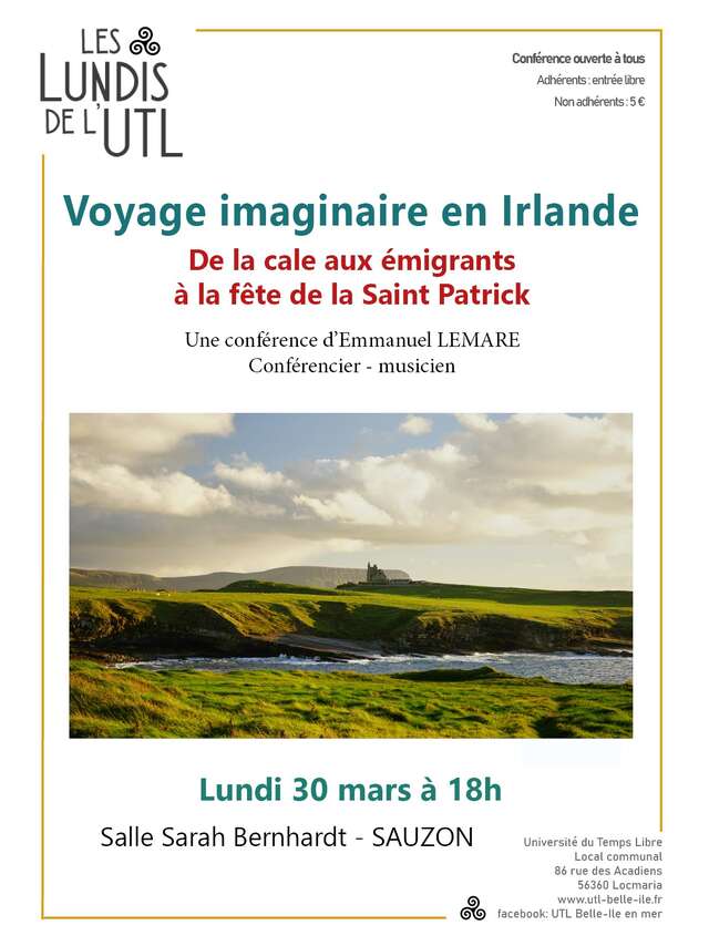Conférence : Voyage imaginaire en Irlande 2: de la cale aux migrants à la fête de St Patrick