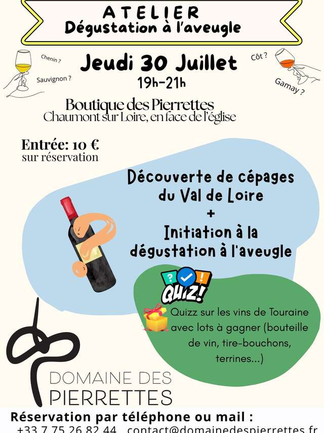 Atelier dégustation à l'aveugle
