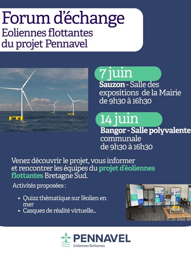 Forum d'échange : éoliennes flottantes du projet Pennavel