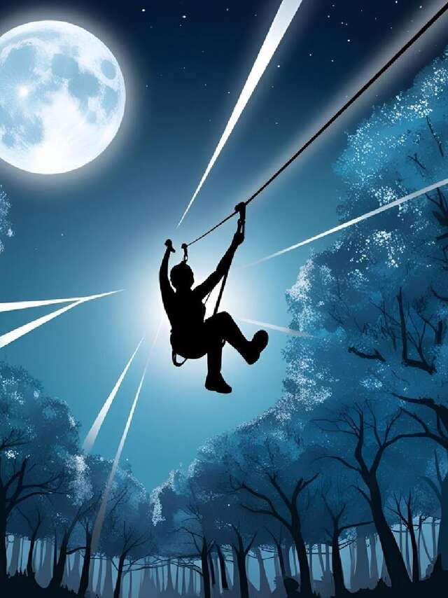 Tyrolienne au clair de lune !