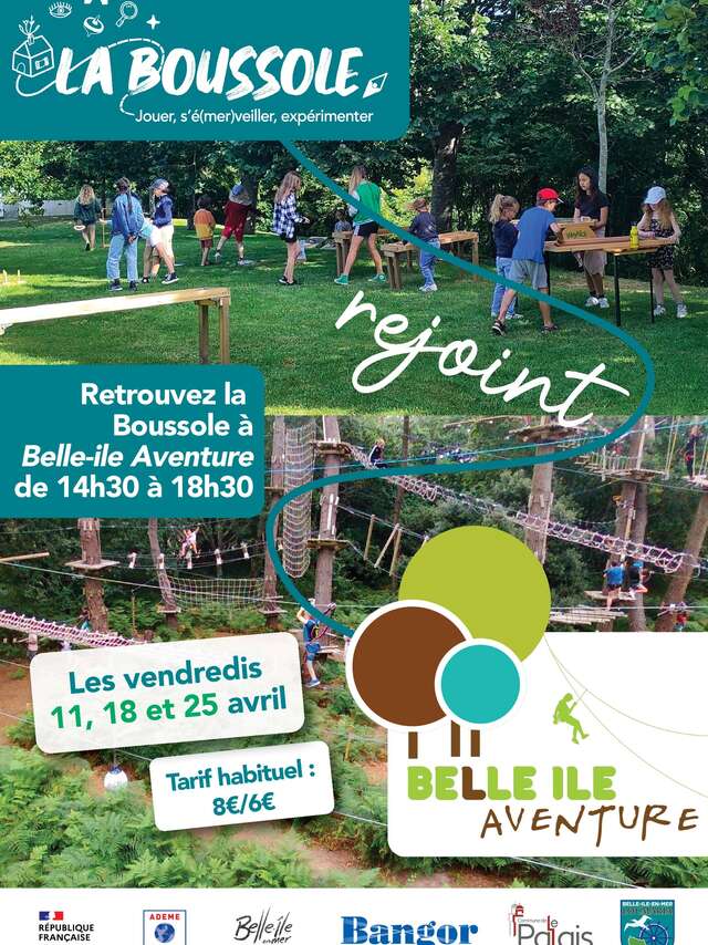 La Boussole à l'accrobranche Belle ile Aventure