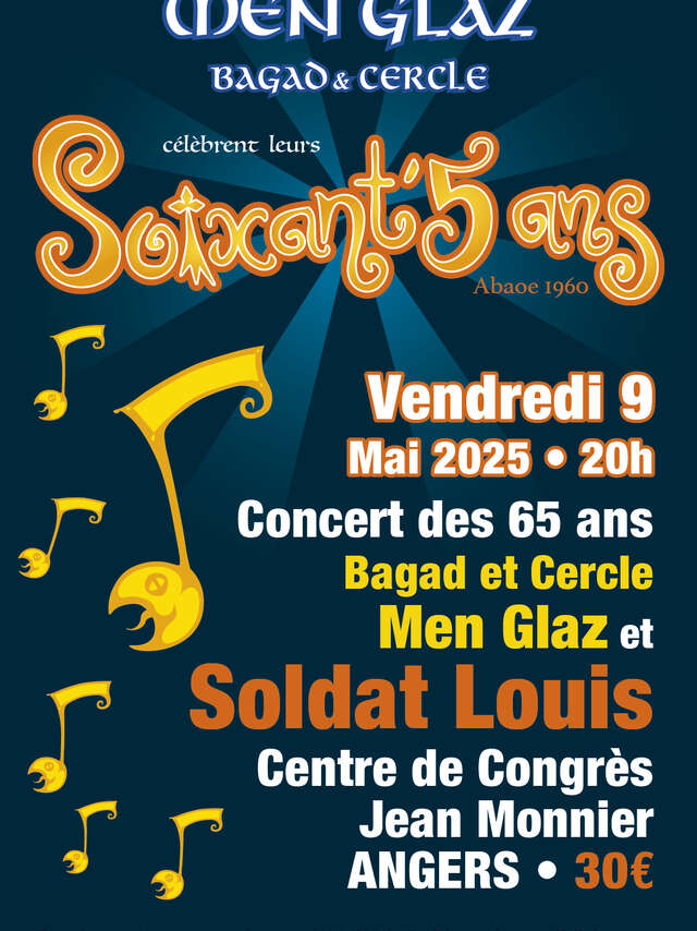 Concert : Bagad Men Glaz : Concert des 65 ans