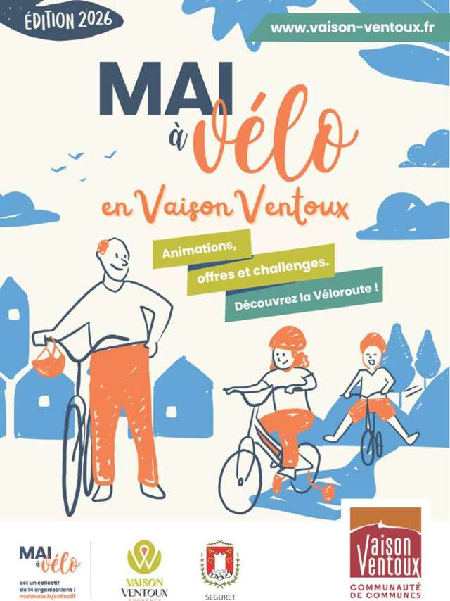Mai mit dem Fahrrad in Vaison Ventoux